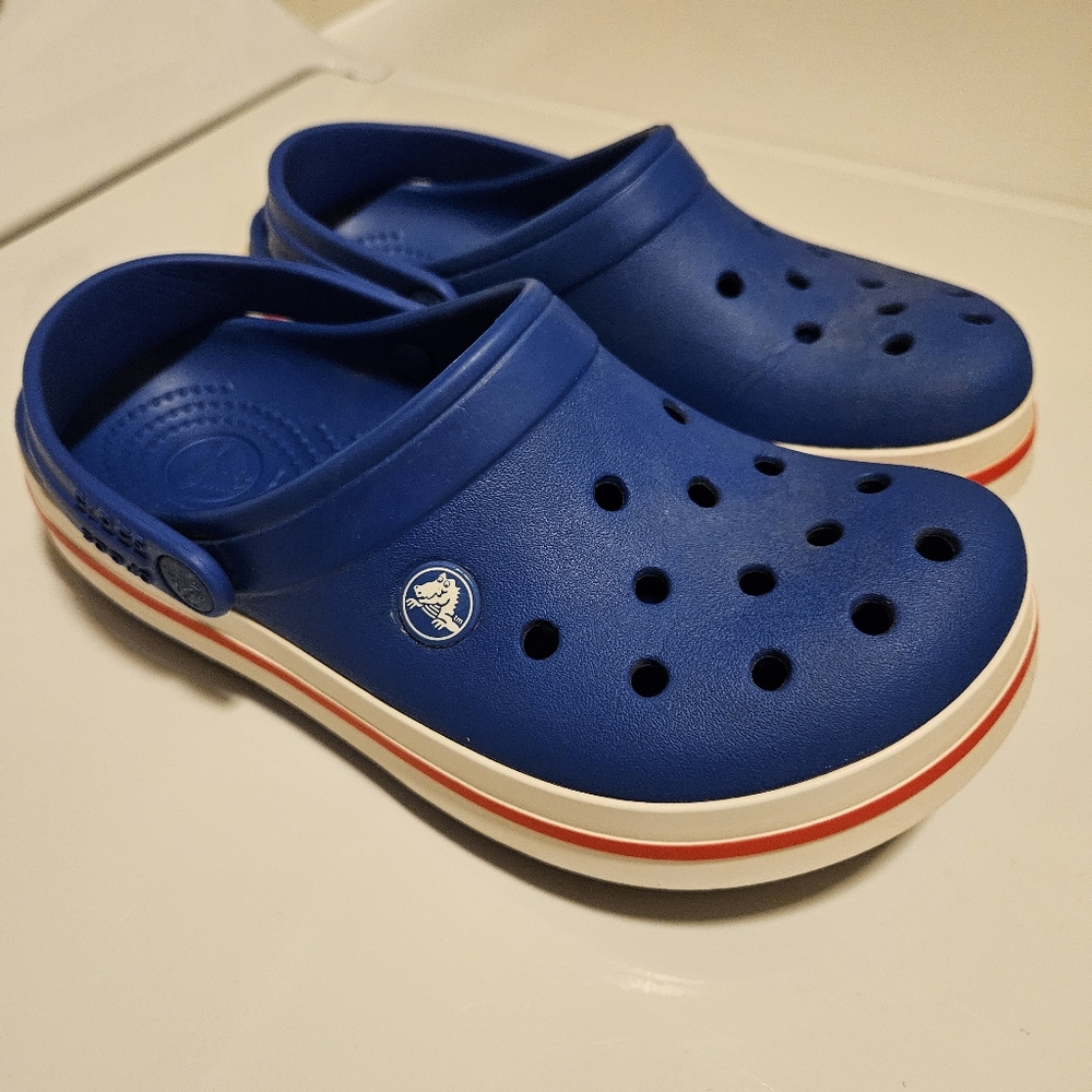 Crocs Kids Crocband Clog Blue Red White Size 4 Big Kid
